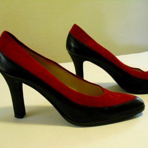 Bally Shoes - Size 7.5 - Red Suede & Black Leather